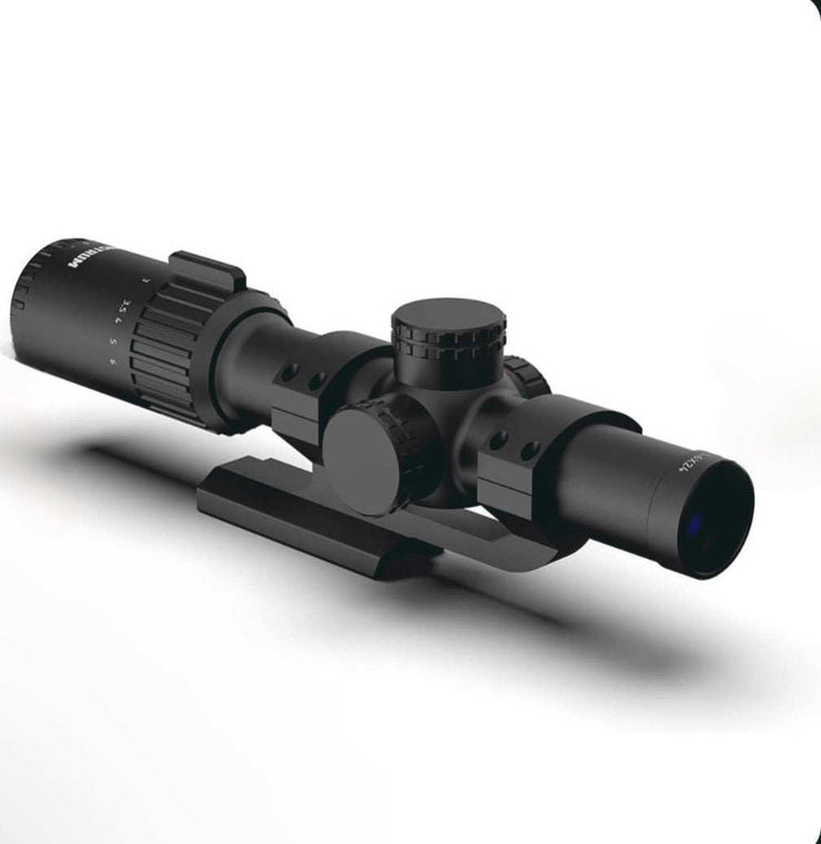 Banshee 1-6x24 LPVO Rifle Scope with illuminated reticle and aircraft-grade aluminum body.