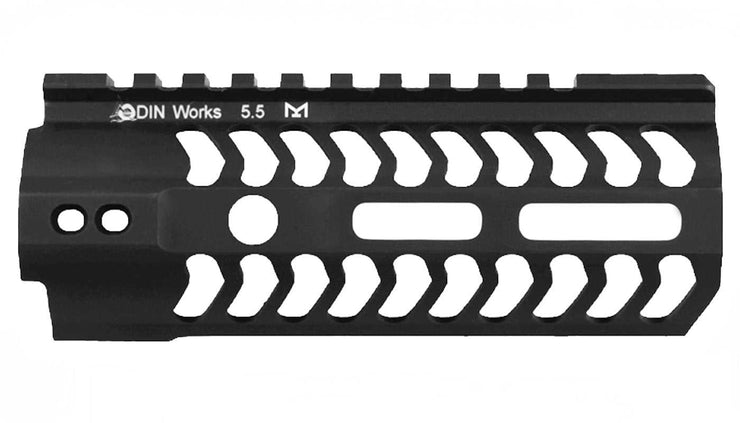 M-LOK Forend 5.5" Odin Works, lightweight aluminum with accessory rail slots.