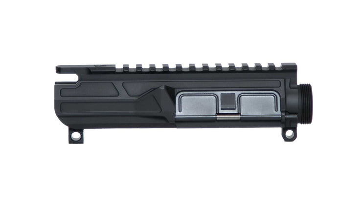 Billet Upper Receiver for AR-15 by Odin Works, machined from 7075 billet aluminum, with dust cover.