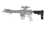 SBA3™ adjustable brace on firearm platform, minimalist design, black color.