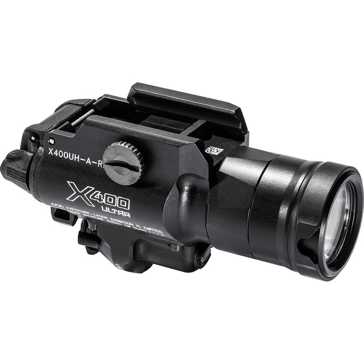 X400UH Weaponlight with laser and 1,000 lumens output for rail-equipped pistols.